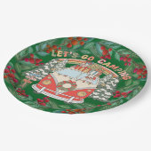 キャンピングクリスマステーマ ペーパープレート (アングル)
