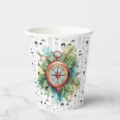 キャンピングクリスマステーマ 紙コップ (正面)