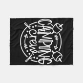 キャンピングクルーキャンプファイアーサマーキャンプバケーションファミリー フリースブランケット (正面(横))