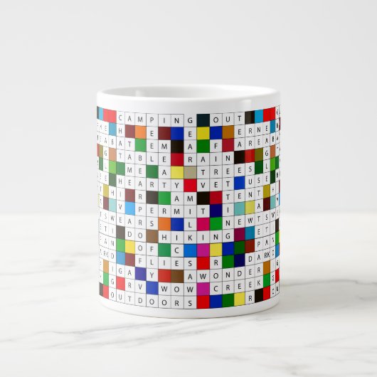 キャンピングクロスワード付きコーヒーマグ ジャンボコーヒーマグカップ (正面)