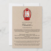 キャンピンググランピングハリケーンランタンブライダルシャワー 招待状 (正面)