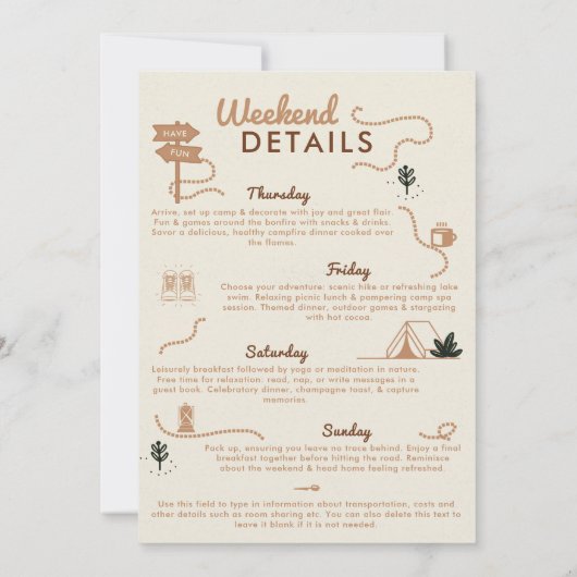 キャンピンググランプキャンプアース30thバースデーウィークエンド 招待状 (裏面)