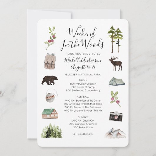 キャンピンググランプバチェロレッテ週末旅程I 招待状 (正面)
