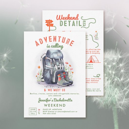 キャンピンググランプワイルドフラワーバチェロレッテ 招待状