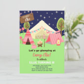 キャンピンググランプ女の子の誕生日の招待。 招待状 (スタンド正面)