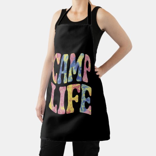 キャンピングサマーガールズキャンプライフタイダイレトロ エプロン (インサイチュ)