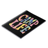 キャンピングサマーガールズキャンプライフタイダイレトロ ノートブック (左側)