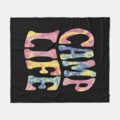 キャンピングサマーガールズキャンプライフタイダイレトロ フリースブランケット (正面(横))