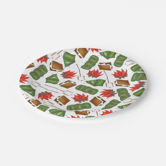 キャンピングサマーキャンプキャンプファイアーテントズモーレスアウトドア ペーパープレート (アングル)