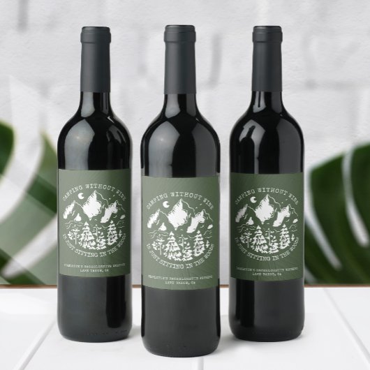 キャンピングシンプルモダンバチェロレッテきらめく ワインラベル