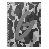 キャンピングジャーナル | イニシャル追加 カモフラージュ キッズ テーン ノートブック (正面)