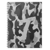 キャンピングジャーナル | イニシャル追加 カモフラージュ キッズ テーン ノートブック (正面)