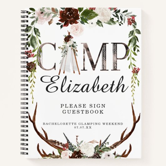 キャンピングジャーナル |バチェロレッテの楽しい週末 ノートブック (正面)