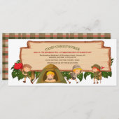 キャンピングスカウトバースデーパーティーの招待 招待状 (正面/裏面)