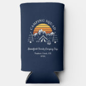 キャンピングスクワッドレトロファミリー懇親会キャンプトリップ スリム缶クーラー (正面)