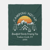 キャンピングスクーモダンドファミリーマッチング祖母 フリースブランケット (正面)