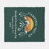 キャンピングスクーモダンドファミリーマッチング祖母 フリースブランケット (正面(横))