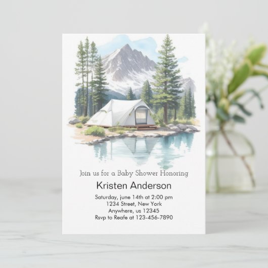 キャンピングスターズアドベンチャーウェイズベビーシャワー 招待状 (スタンド正面)