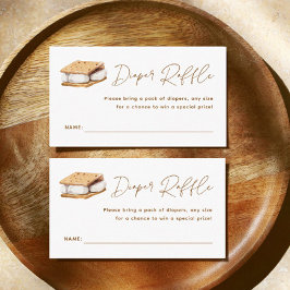 キャンピングスモアおもしろいベビーシャワーおむつラッフル エンクロージャーカード