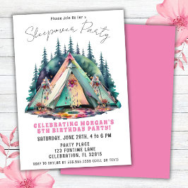 キャンピングスリーポバーバースデーパーティー招待 招待状