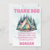 キャンピングスリーポバーパーティーサンキューカード 招待状 (正面)