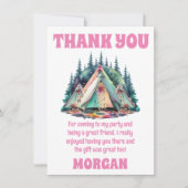キャンピングスリーポバーパーティーサンキューカード 招待状 (正面)