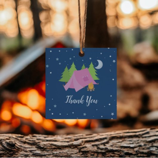 キャンピングスリーポバーピンクテントサンキュー フェイバータグ