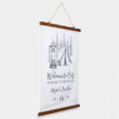 キャンピングス結婚ケッチへようこそ結婚 吊り下げ型タペストリー (傾斜あり)