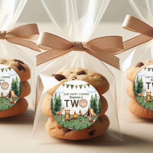 キャンピングセカンドバースデーパーティー ラウンドシール