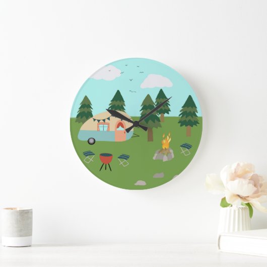 キャンピングタイムウォールクロック ラージ壁時計 (ホーム)