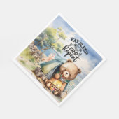 キャンピングテディベアのキャンパ食べースリープリピート スタンダードランチョンナプキン (角)