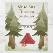 キャンピングテパーソナライズされたントキャンプファイア結婚ーズ ワインラベル (シングルラベル)