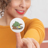 キャンピングテントとキャンプファイアアウトドアアドベンチャー ラウンドシール