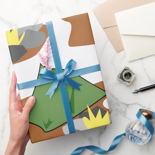 キャンピングテントとキャンプファイアアウトドアアドベンチャー ラッピングペーパー