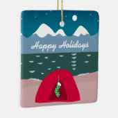 キャンピングテントアットクリスマス セラミックオーナメント (右)