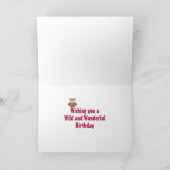 キャンピングテントウッドランドアニマルズマウンテン誕生日 カード (内部)