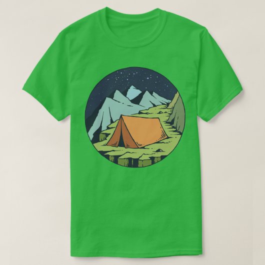 キャンピングテントナイト Tシャツ (デザイン正面)