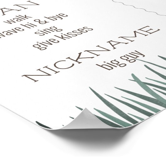 キャンピングテントベアーボーイ1st誕生日マイルストーン ポスター (角)