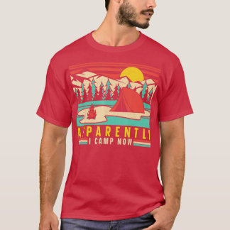 キャンピングテントレトロヴィンテージIキャンプナウ Tシャツ