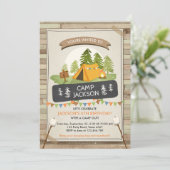 キャンピングテント招待状誕生日キャンプアウトグランピング 招待状 (スタンド正面)
