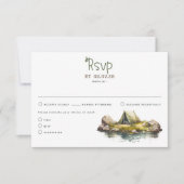 キャンピングテント自然をテーマにした結婚式RSVPカード 出欠カード (正面)