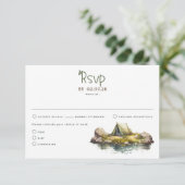 キャンピングテント自然をテーマにした結婚式RSVPカード 出欠カード (スタンド正面)