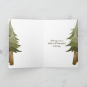 キャンピングテント&キャンプファイアーウッドランド誕生日 カード (内部)