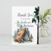 キャンピングテント、シーン誕生日サンキュー サンキューカード (スタンド正面)