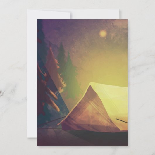 キャンピングテーマのキッズサマーキャンプ |誕生日パーティー 招待状 (裏面)