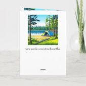 キャンピングテーマのテントインザウッズ誕生日 カード (裏面)