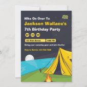 キャンピングテーマアウトドアアドベンチャー誕生日 招待状 (正面)