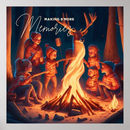 キャンピングテーマアート | S'moresの作成 ポスター (正面)
