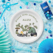 キャンピングテーマハッピーバースデーパーソナライズされたナプキンス ペーパープレート (パーティー)