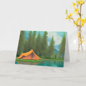 キャンピングテーマハッピーバースデーfor Him カード (黄色い花)
